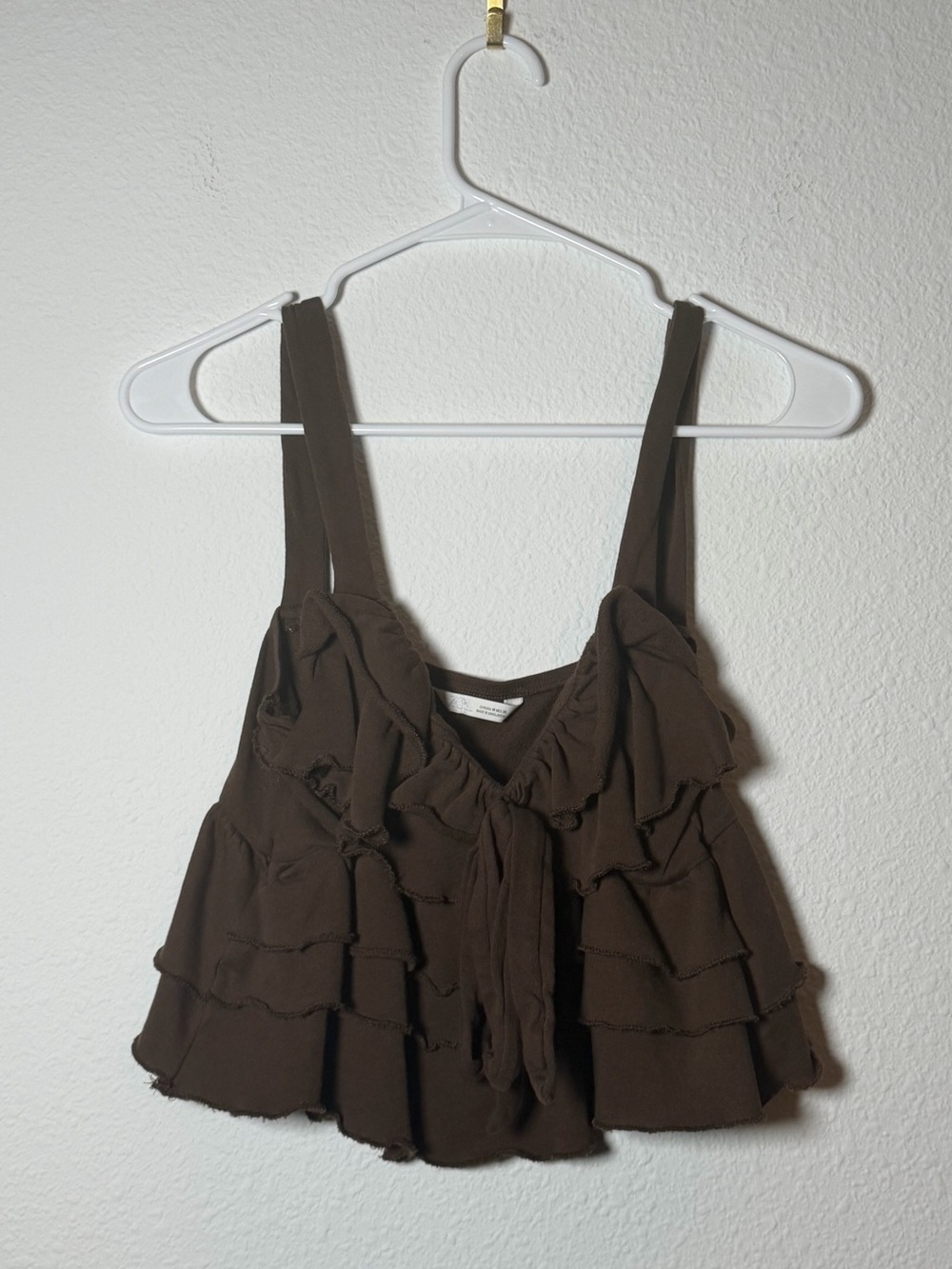 Zara Brown Ruffle Camisole